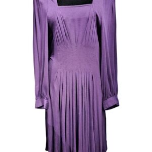 BCBG Max Azria Purple Knit Pleated Dress Size Large